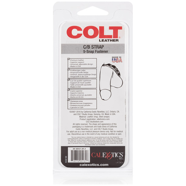 COLT Leather C-B Strap 5 Snap Fastener - Black - Image 3