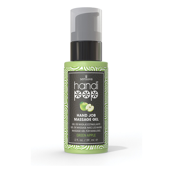 Handipop Hand Job Massage Gel - 2 oz Bottle Green Apple - Image 2