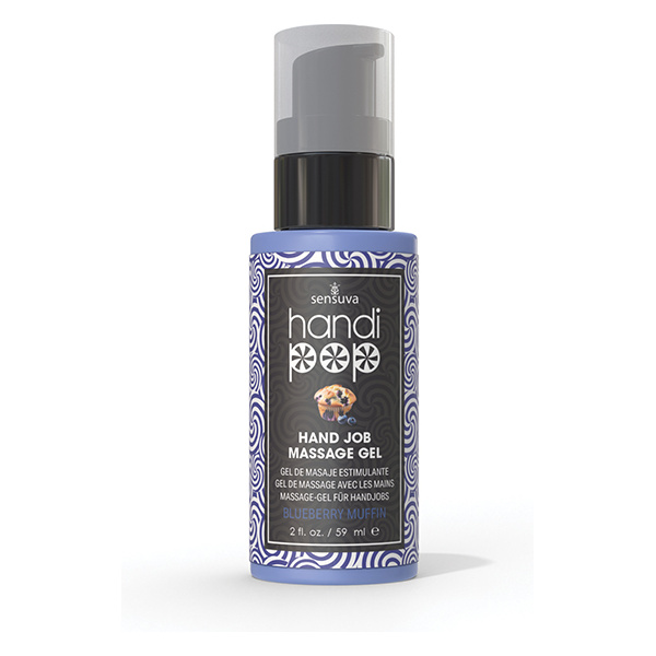 Handipop Hand Job Massage Gel - 2 oz Bottle Blueberry Muffin - Image 2