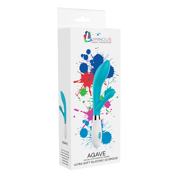 Shots Luminous Agave Silicone 10 Speed Rabbit - Turquoise
