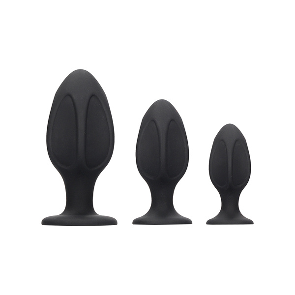 Shots Ouch Diamond Shape Butt Plug Set - Black - Image 2