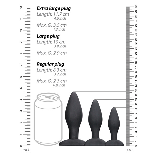 Shots Ouch Apex Butt Plug Set - Black - Image 4