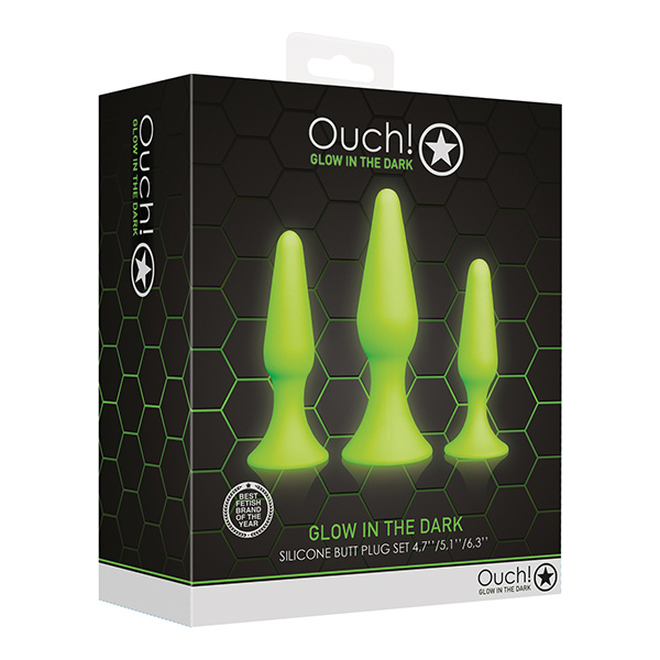 Shots Ouch Butt Plug Set - Glow in the Dark