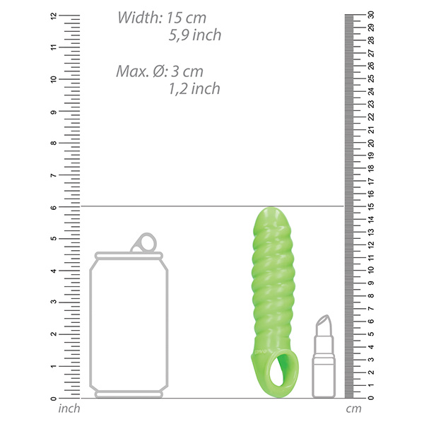 Shots Ouch Swirl Stretchy Penis Sleeve - Glow in the Dark - Image 3
