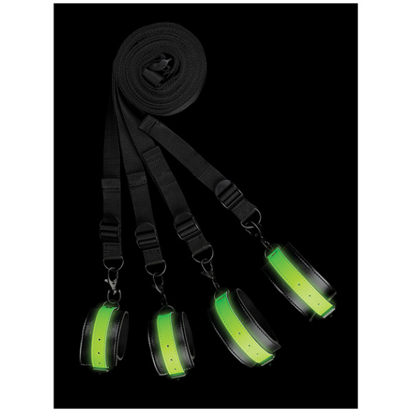 Shots Ouch Bed Bindings Restraint Kit - Glow in the Dark - Image 4