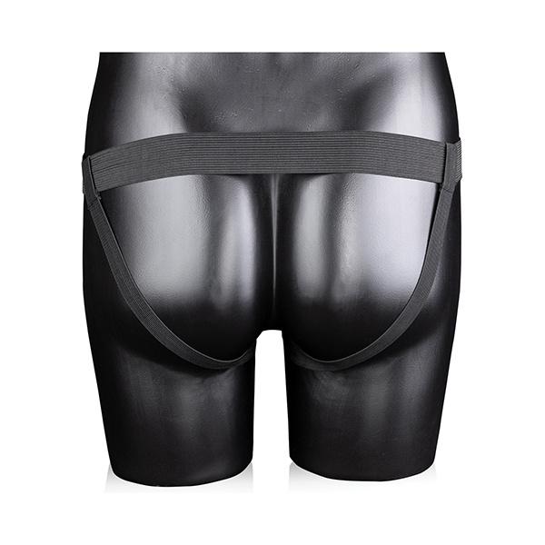 Shots Ouch 8" Ribbed Hollow Strap On W/balls - Image 3