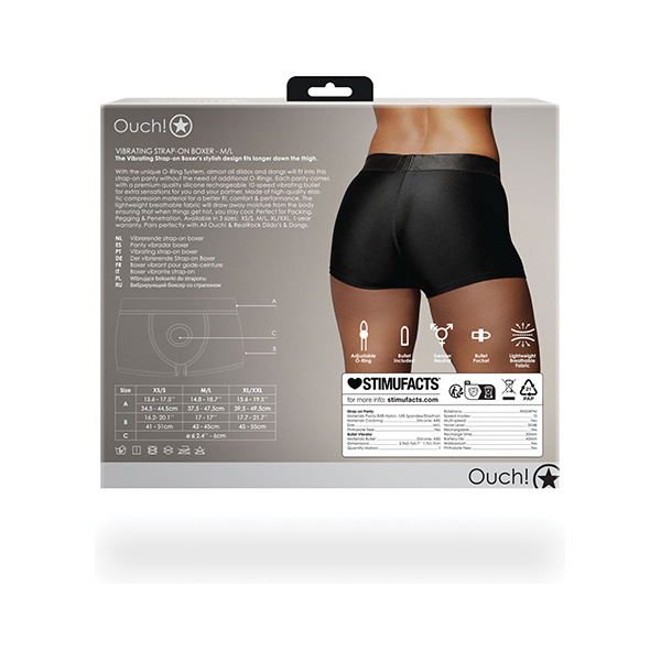 Shots Ouch Vibrating Strap On Boxer - Black - Image 5
