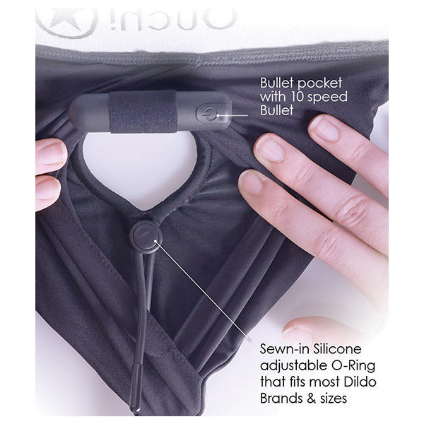 Shots Ouch Vibrating Strap On Boxer - Black - Image 4