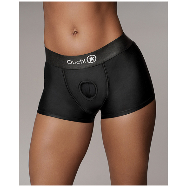 Shots Ouch Vibrating Strap On Boxer - Black - Image 2