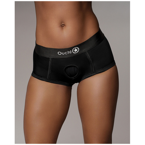 Shots Ouch Vibrating Strap On Brief - Black - Image 5