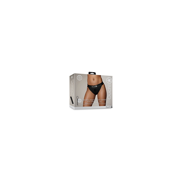 Shots Ouch Vibrating Strap On Panty Harness W/open Back - Black