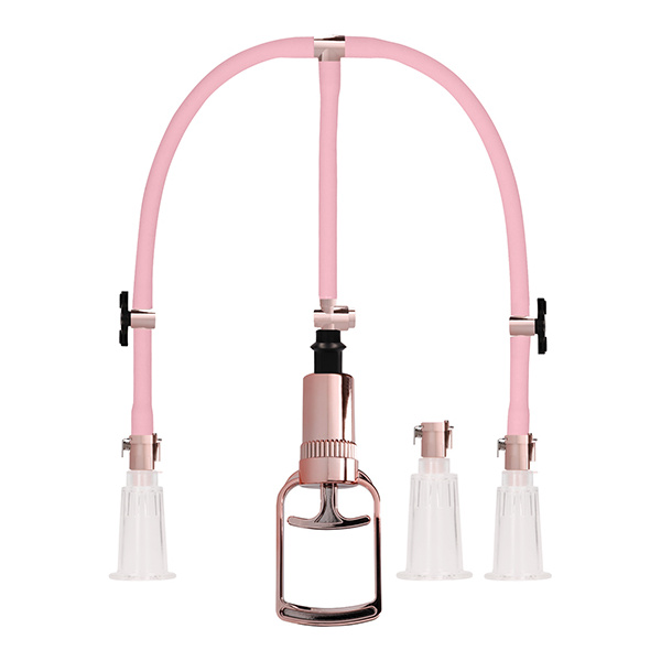 Shots Pumped Clitoral & Nipple Pump Set - Medium Rose Gold - Image 4