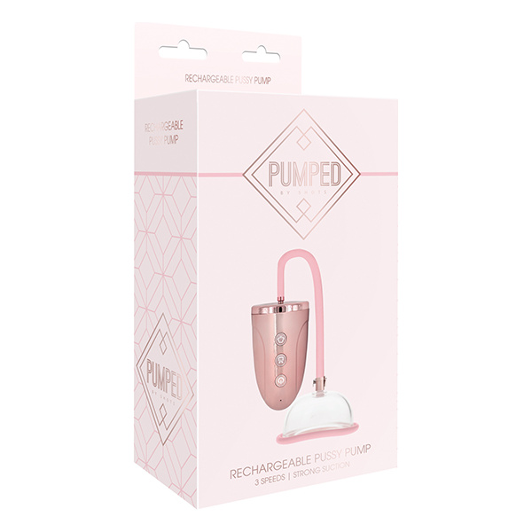 Shots Pumped Automatic Rechargeable Pussy Pump Set - Rose Gold