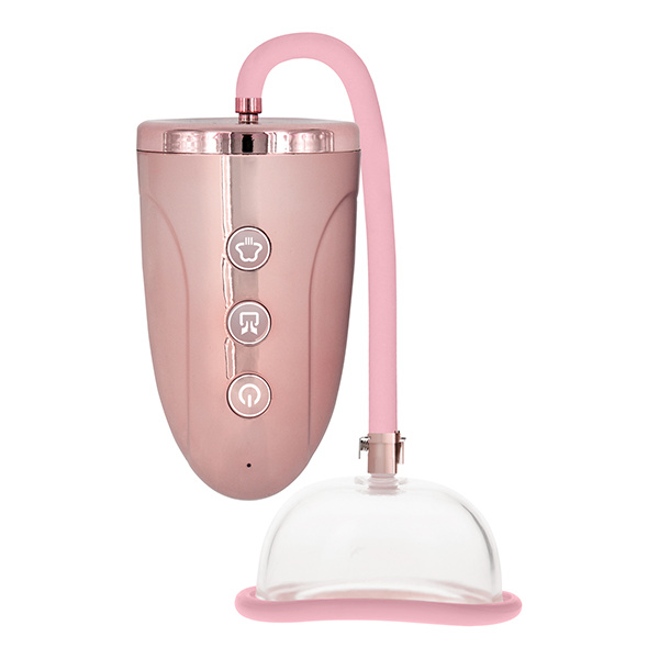 Shots Pumped Automatic Rechargeable Pussy Pump Set - Rose Gold - Image 3