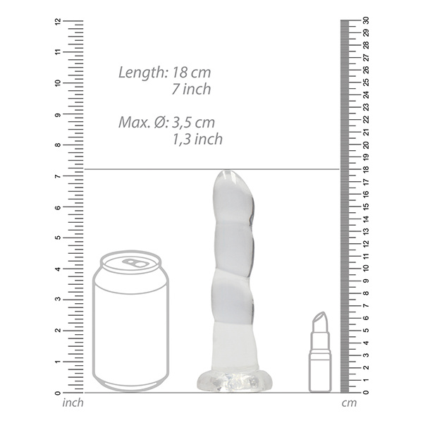 Shots RealRock Crystal Clear 7" Rippled Dildo  - Transparent - Image 5