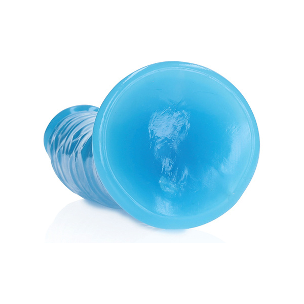 Shots RealRock 7" Slim  Dildo Glow in the Dark - Neon Blue - Image 3