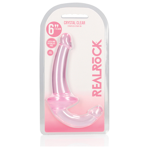 Shots Realrock Crystal Clear 6" Strapless Strap-on