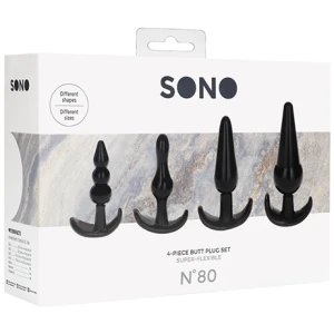 Shots Sono No. 8 Butt Plug - Black Set of 4