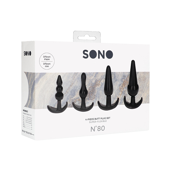 Shots Sono No. 8 Butt Plug - Black Set of 4