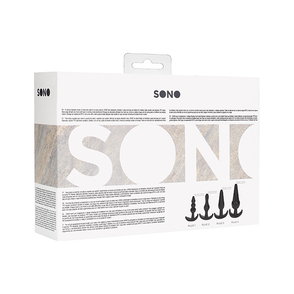 Shots Sono No. 8 Butt Plug - Black Set of 4 - Image 3