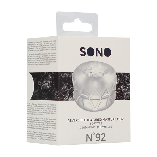 Shots Sono No. 92 Reversible Textured Masturbator - Transparent