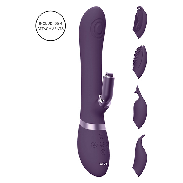 Shots Vive Etsu  Pulse G-Spot Rabbit w-Interchangeable Clitoral Attachments - Purple - Image 3