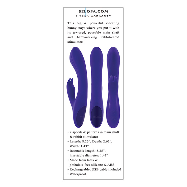 Selopa Poseable Bunny Rabbit Vibrator - Purple - Image 4