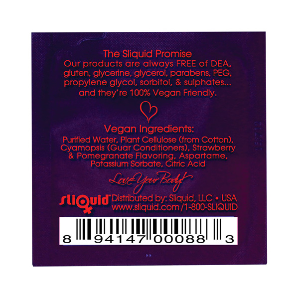 Sliquid Swirl Lubricant Pillow - .17 oz Strawberry Pomegranate - Image 2