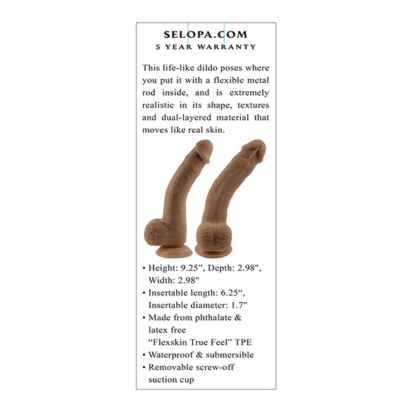 Selopa Natural Feel 7" Flexskin Dildo - Dark - Image 4