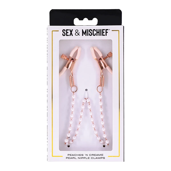 Sex & Mischief Peaches 'n CreaMe Pearl Nipple Clamps