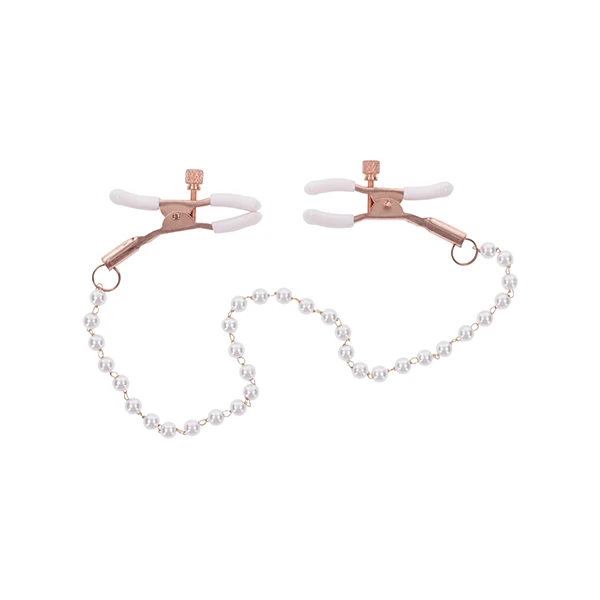 Sex & Mischief Peaches 'n CreaMe Pearl Nipple Clamps - Image 4