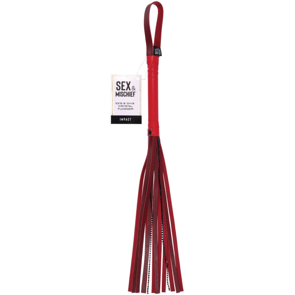 Sex & Mischief Ex's & Oh's Crystal Flogger - Red