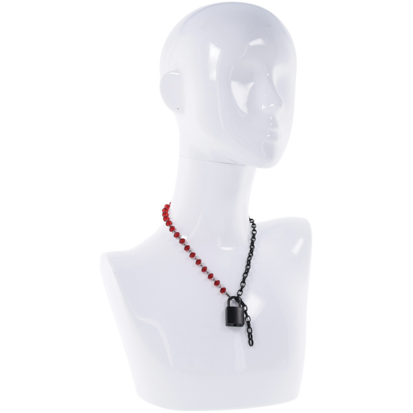 Sex & Mischief Ex's & Oh's Crystal Day Collar - Red-Black - Image 4