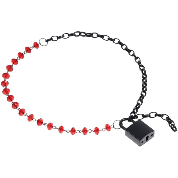 Sex & Mischief Ex's & Oh's Crystal Day Collar - Red-Black - Image 5