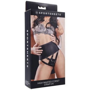 Sportsheets High Waisted Strap-On Corset - Black