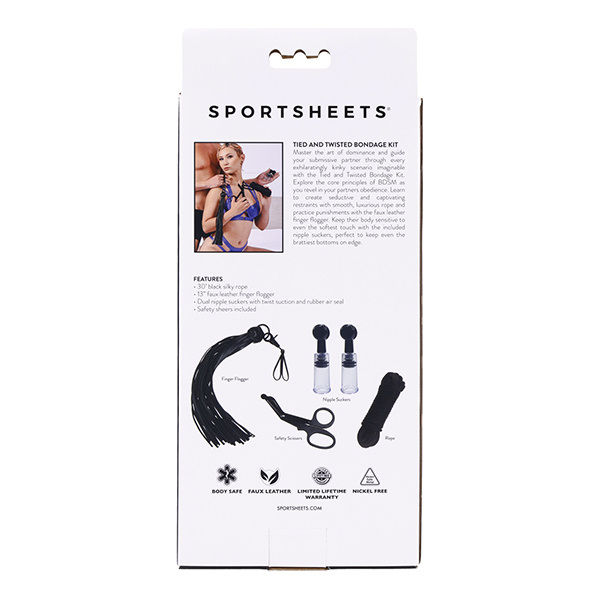 Sportsheets Tied & Twisted Bondage Set - Black - Image 4