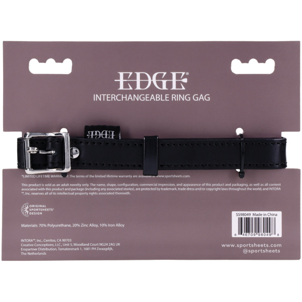 Edge Interchangeable Ring Gag - Black - Image 5