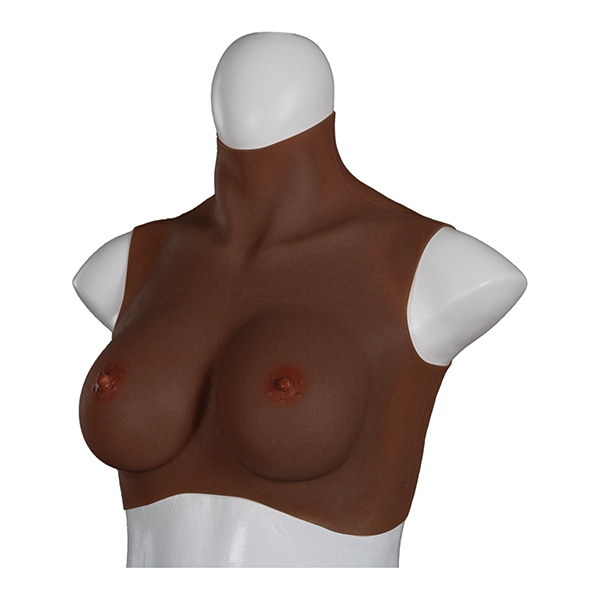 XX-DREAMTOYS Ultra Realistic D Cup Breast Form Medium - Black - Image 3