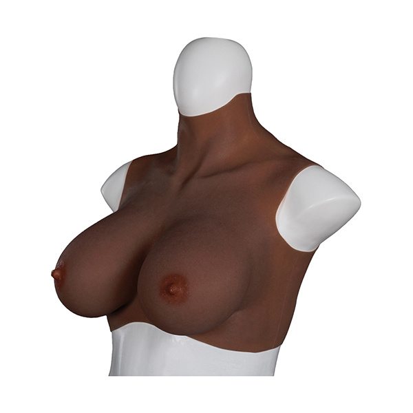 XX-DREAMTOYS Ultra Realistic E Cup Breast Form Large - Black - Image 3