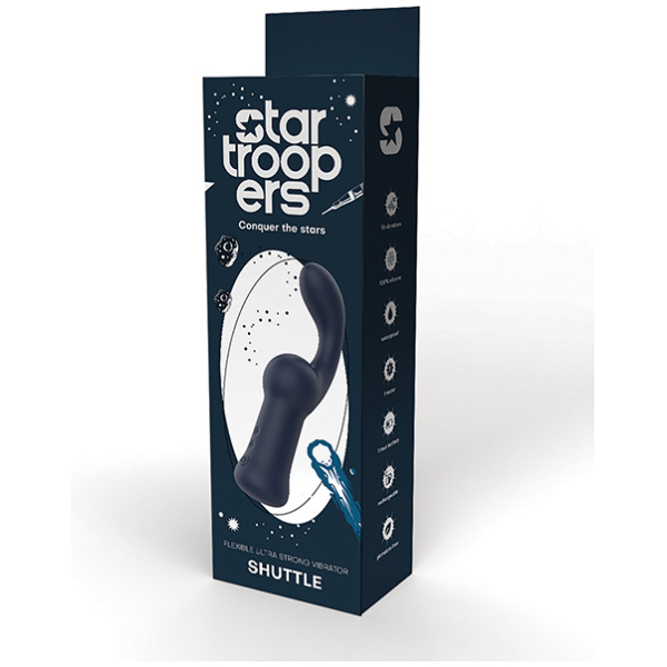 Star Troopers Shuttle Flexible Ultra Strong Vibrator - Black