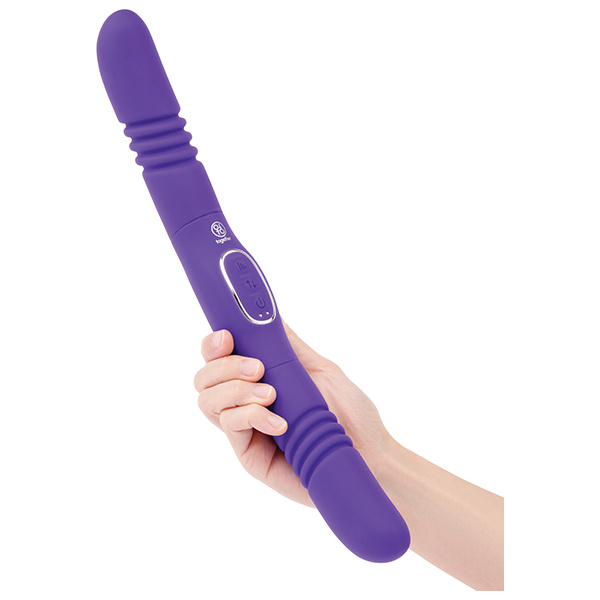 Together Double Delight Double-Ended Vibrating & Thrusting Vibrator - Purple - Image 2