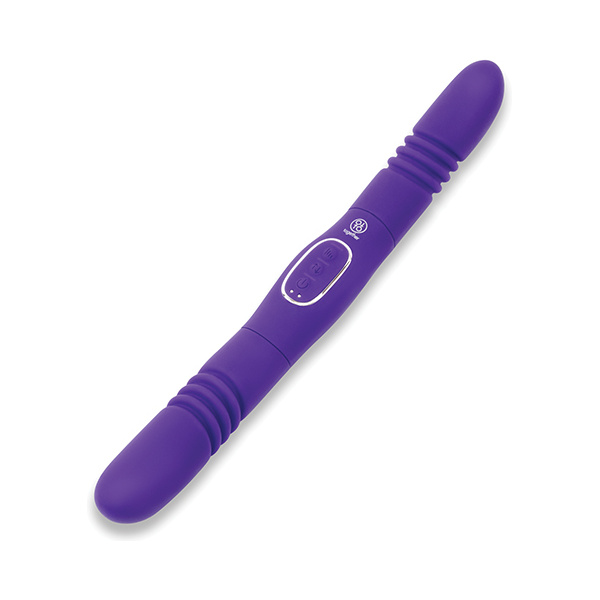 Together Double Delight Double-Ended Vibrating & Thrusting Vibrator - Purple - Image 4