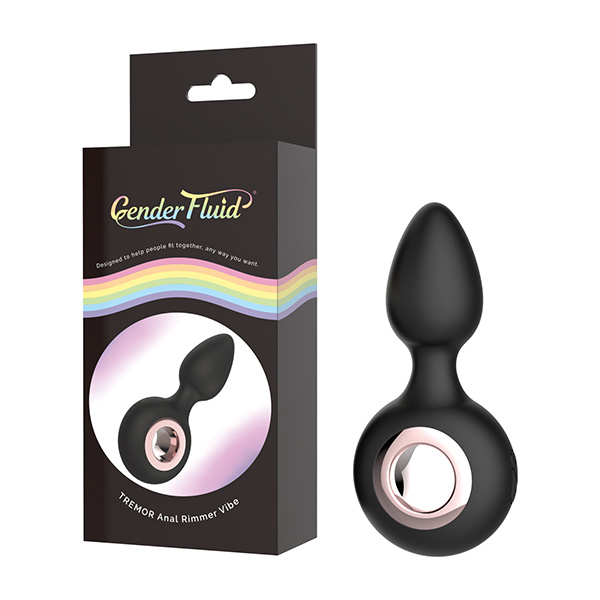 Gender Fluid Tremor Ring Plug Anal Vibe - Black