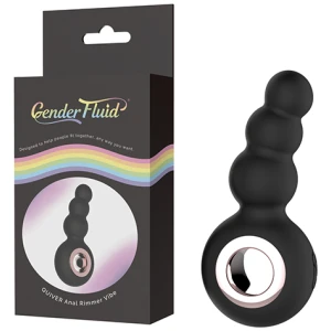 Gender Fluid Quiver Anal Ring Bead Vibe - Black