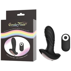 Gender Fluid Buzz Anal Vibe w-Remote - Black