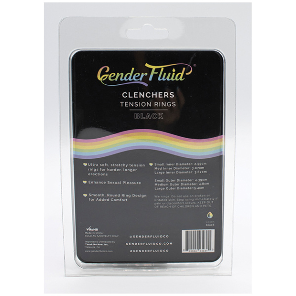 Gender Fluid Clincher Tension Ring Set - Black - Image 3