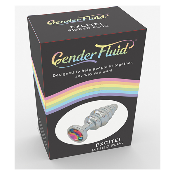 Gender Fluid Excite! Ribbed Plug - Silver