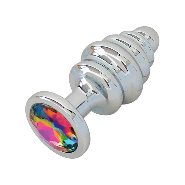 Gender Fluid Excite! Ribbed Plug - Silver - Image 3