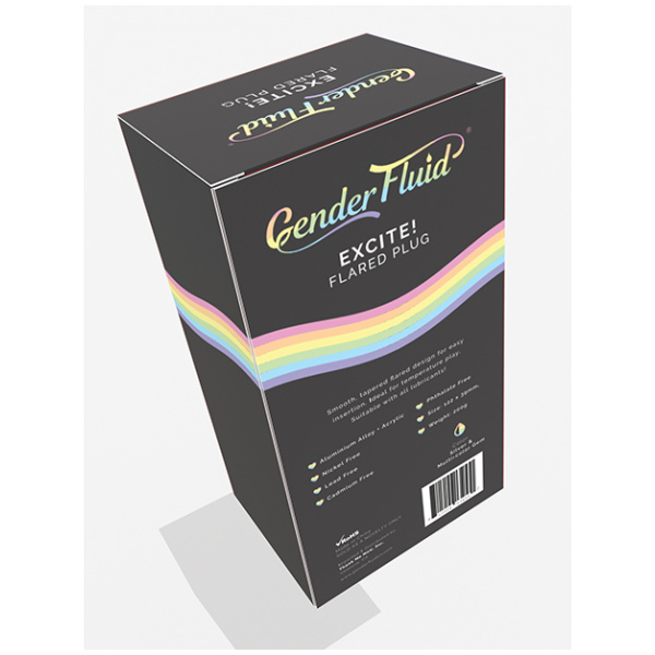 Gender Fluid Excite! Flared Plug - Silver - Image 4