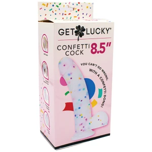Get Lucky 8.5" Real Skin Confetti Cock - Multi Color
